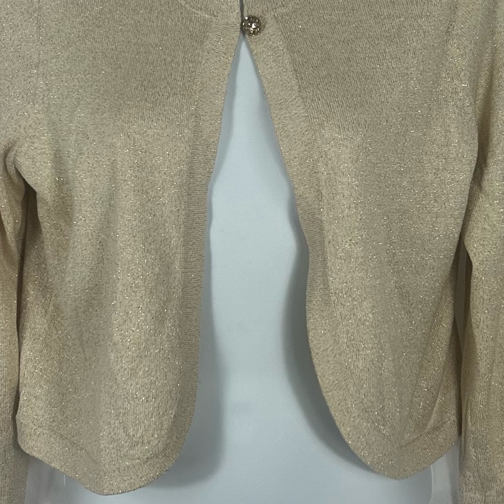 Ann Taylor Silk/Cotton jewel button cropped cardigan sweater S - Picture 5 of 9